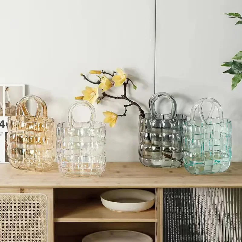 Decorbites™ Klar-Glas-Vasen-Terrarium-Handtasche zur Dekoration des Wohnzimmers
