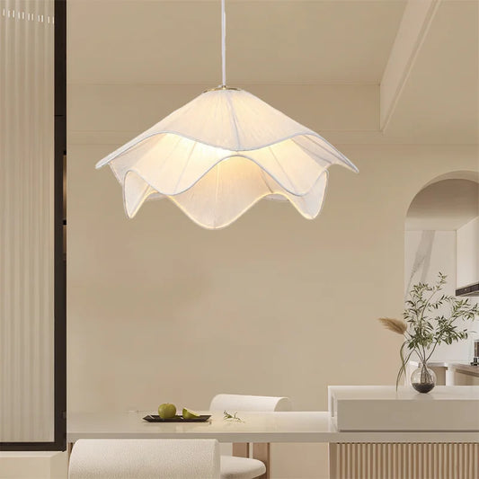 Modern Flower Fabric Pendant Light With Warm Glow