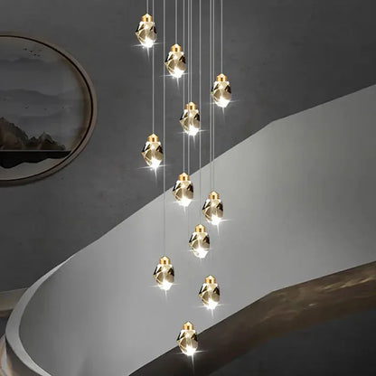 Modern Crystal Staircase Chandelier Pendant Light