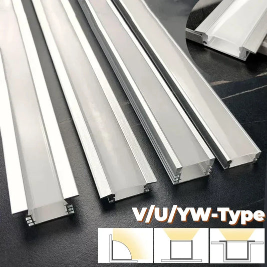 Decorbites™ LED-Aluminiumprofile Eckkanal mit transparenter/milchiger Abdeckung für Streifenleuchten