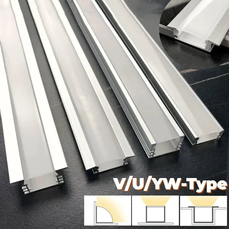Decorbites™ LED-Aluminiumprofile Eckkanal mit transparenter/milchiger Abdeckung für Streifenleuchten