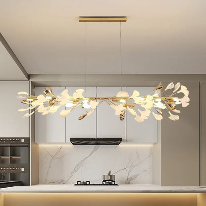 DecorBites™ Ginkgo Branch Ceramic Chandelier for Luxe Dining & Study Room