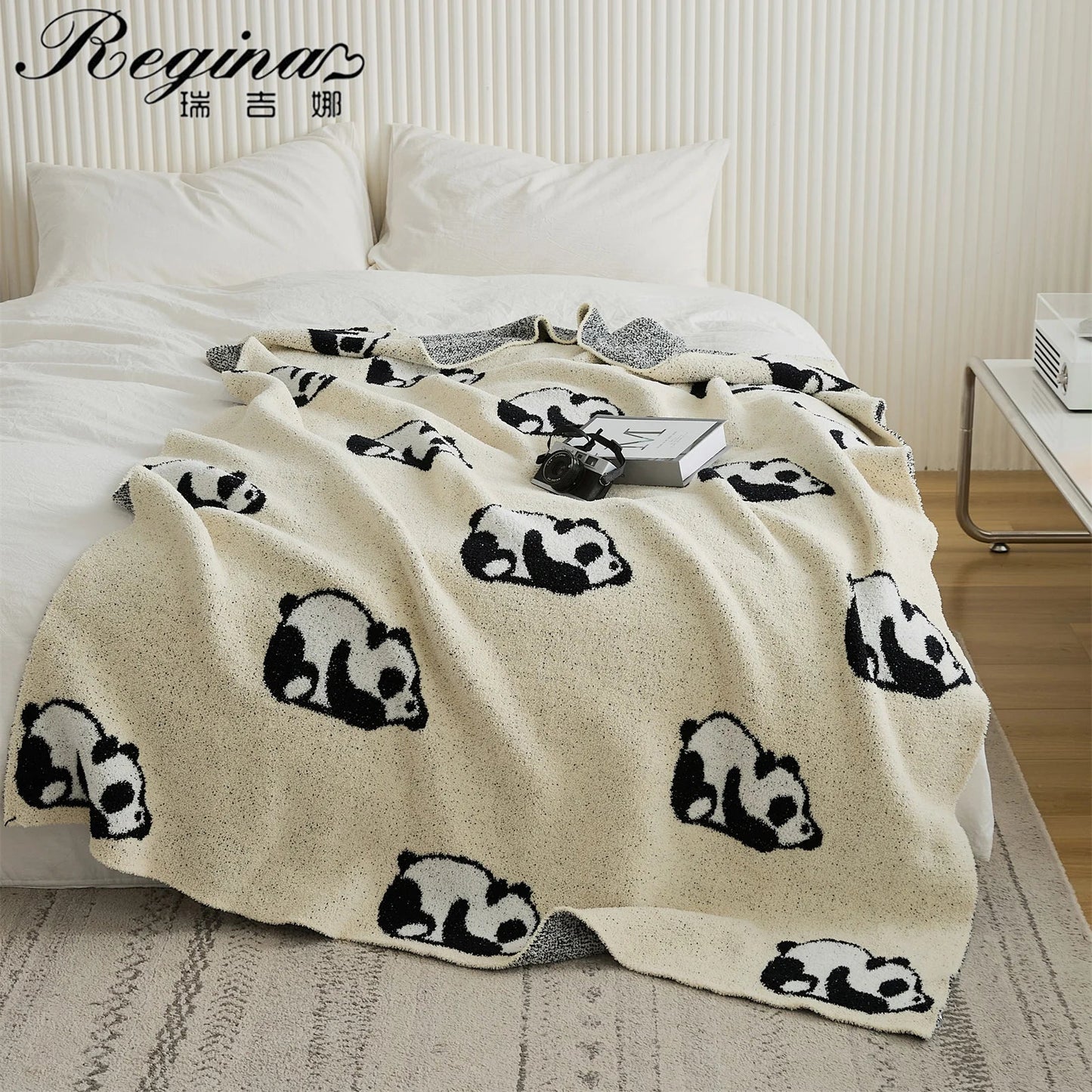 Decorbites™ Kawaii-Panda-Jakard-Wickel-Decke
