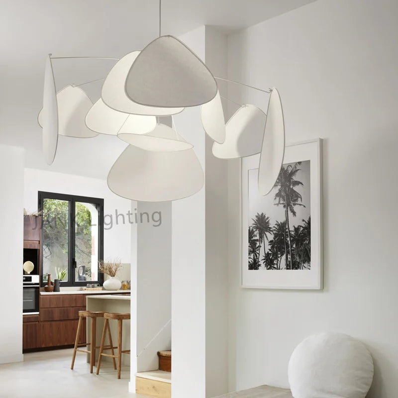 Decorbites™ Blattgitter-Hängeleuchte: Designer-Weißes Stoffschirm-Aufhängungsbeleuchtung für Kücheninsel, Wohnzimmer, Schlafzimmer
