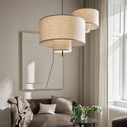 DecorBites™ Handmade Fabric Chandelier: Retro Hanging Lamp for Home & Office