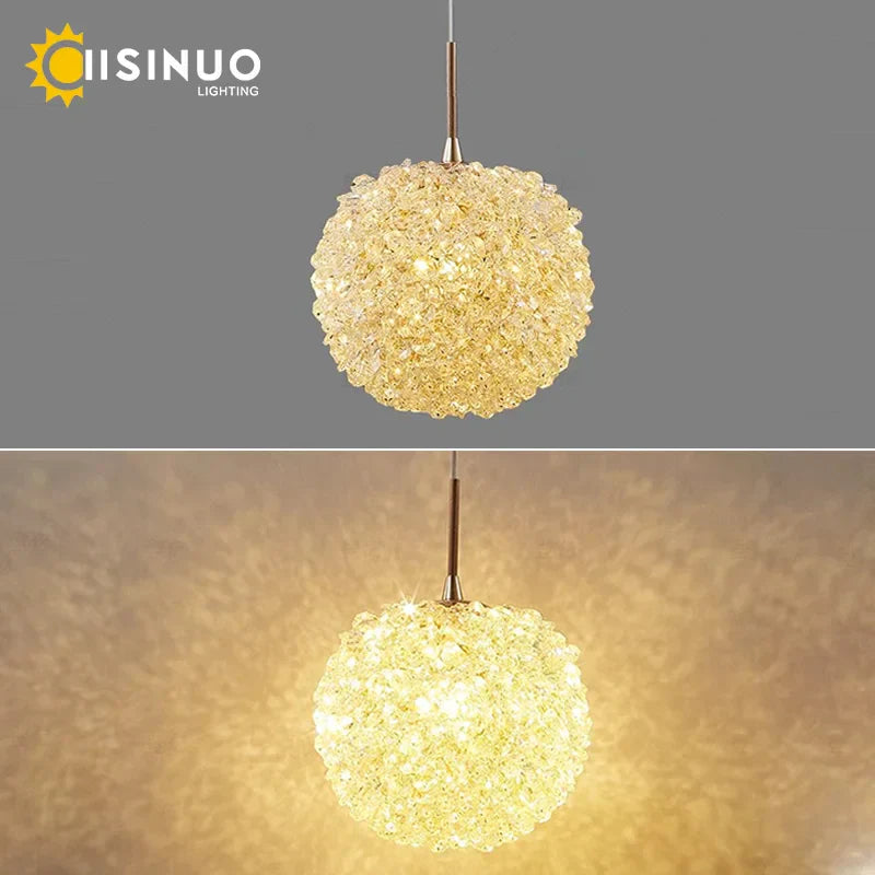 DecorBites™ Crystal Ball Pendant Chandelier for Bedroom Bar Deco