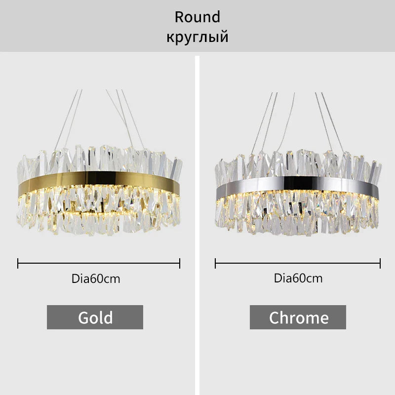 Decorbites™ Kristall-LED-Hängeleuchte Chrom/Gold Luxus-Kronleuchter für Küche und Wohnzimmer.