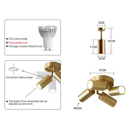DecorBites™ Adjustable LED Chandelier Ceiling Lamp for Home Decor & Lighting