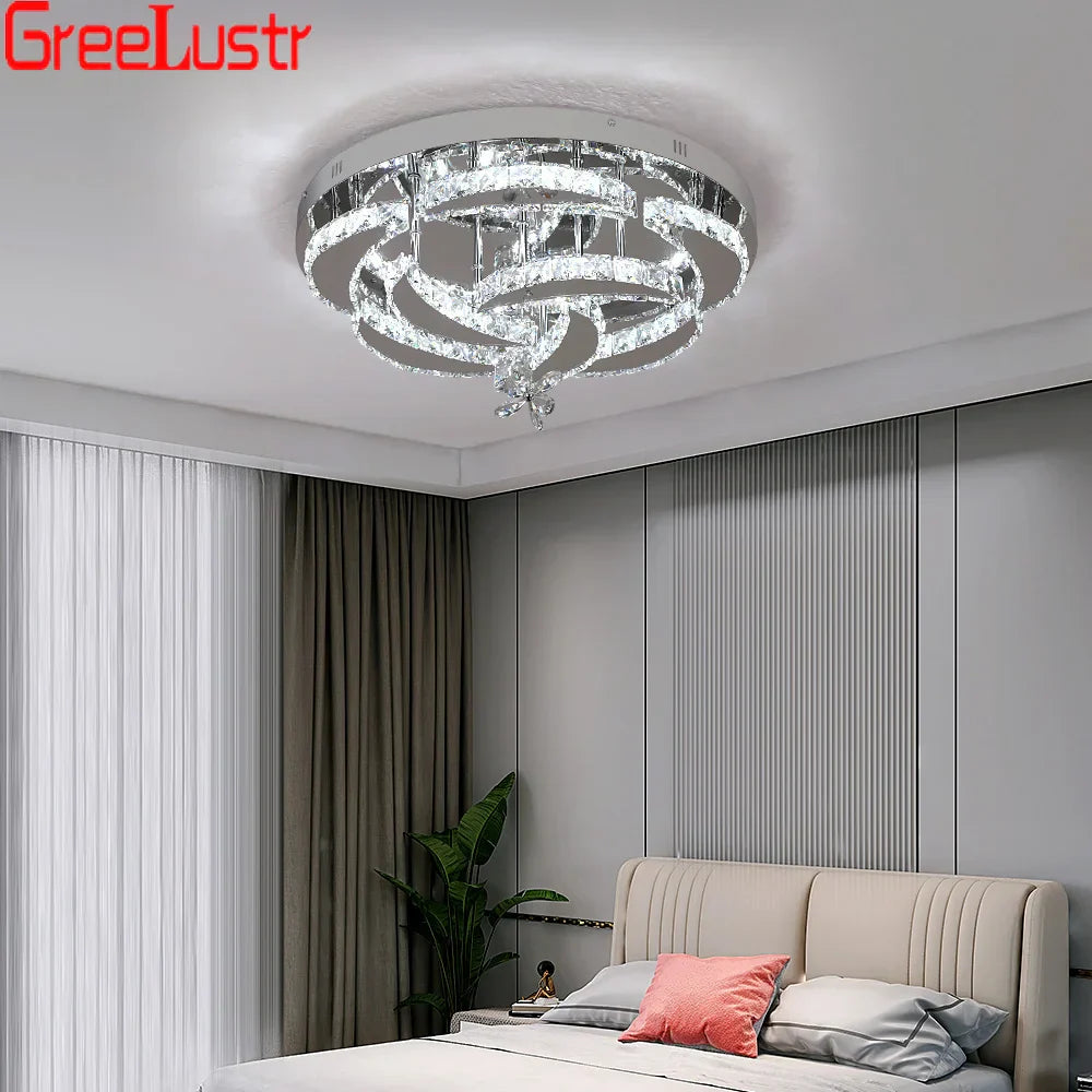 Decorbites™ Kristall-Regentropfen-Blumen-Fernbedienungs-LED-Kronleuchter-Deckenleuchte für das Wohnzimmer