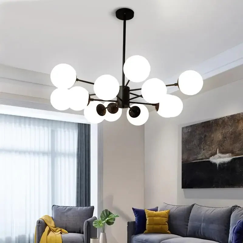 Decorbites™ Glas-Kugelleuchter Moderner Nordischer Kronleuchter LED Wohnzimmer-Dekoration