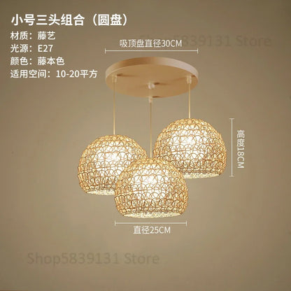 Decorbites™ Handgewebte Rattan-Hängeleuchter Bambus Moderne Wohnzimmer-Dekoration