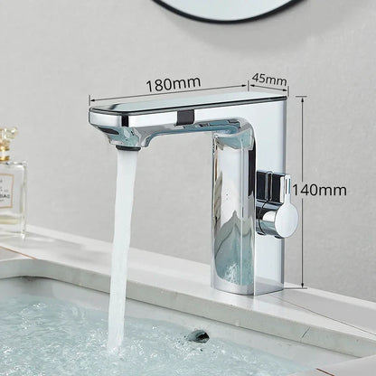 Decorbites™ LCD-Sensor-Waschbeckenarmatur Heiß-Kalt-Wasser-Mischbatterie Berührungsloser Waschtischhahn