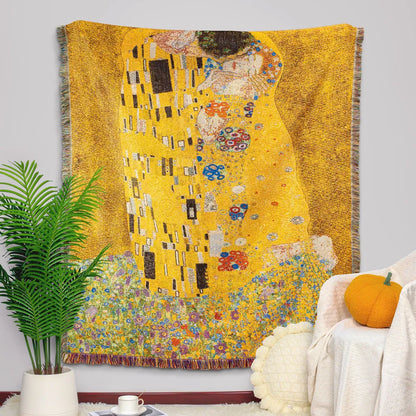 Decorbites™ Gustav Klimt Der Kuss Kunst-Muster Baumwoll-Decke