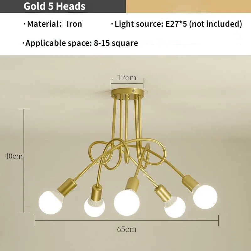 Gold Black Sputnik Chandelier