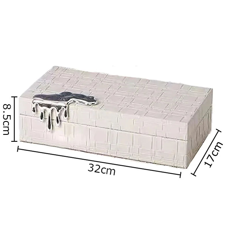 Decorbites™ Vergoldete Geflochtene Leder-Schmuckdose: Exquisites Aufbewahrungsgefäß für Kommode und Schreibtisch