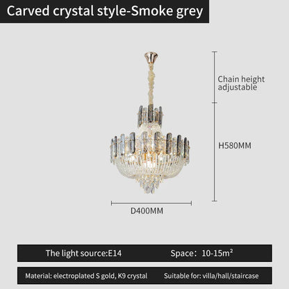 DecorBites™ French Bead Chain Crystal Chandelier for Luxury Spaces