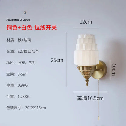 Decorbites™ Cremeglas-LED-Wandleuchte Eisenkunst Chrom/Gold Wohnzimmer Schlafzimmer Hintergrund