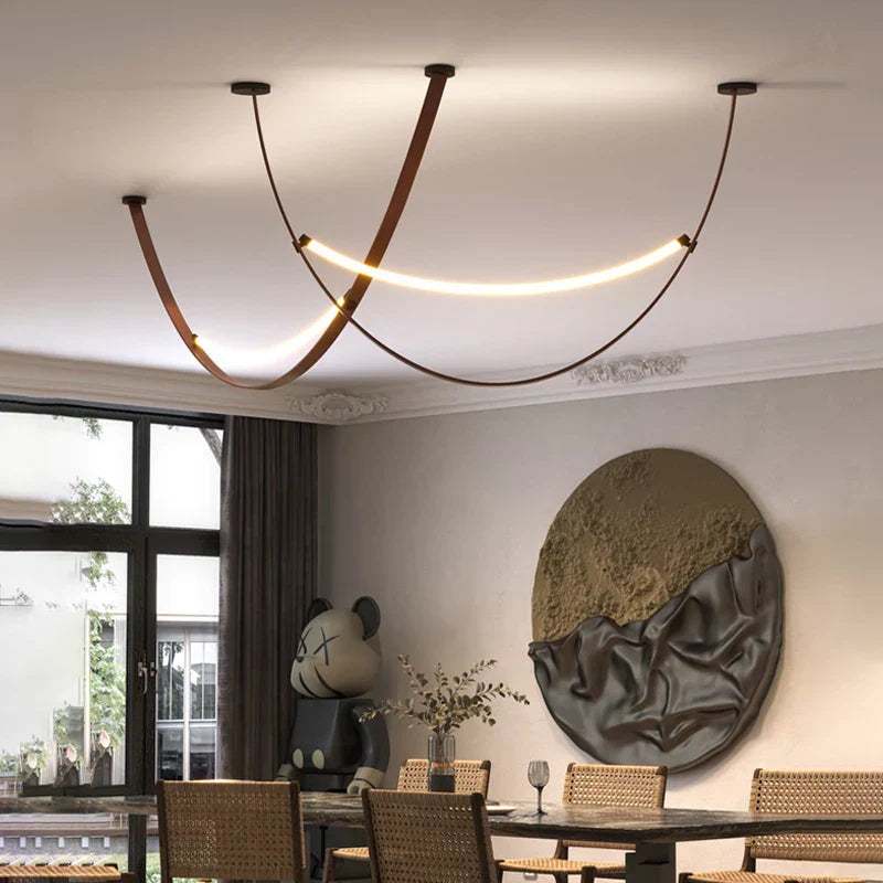 Decorbites™-Leder-Leuchter: Minimalistisches nordisches LED-Pendant-Licht für Wohnzimmer, Esszimmer und Schlafzimmer