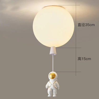 DecorBites™ LED Astronaut Glass Ball Pendant Light for Children's Room