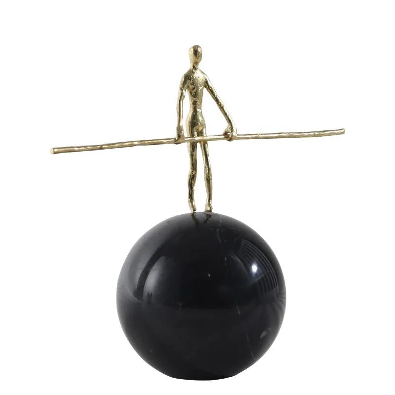 DecorBites™ Golden Metal Abstract Figure Sculpture Home Decor CraftǀCreative Figurine Ornament