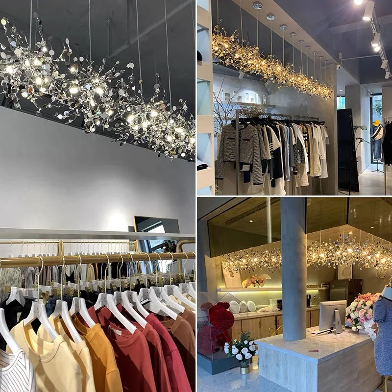 Sequin Leaf Ceiling Chandelier