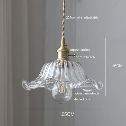Decorbites™ Grüne Glas-LED-Hängeleuchte mit Kupfer-Holzgriff für modernes nordisches Heimdekoration