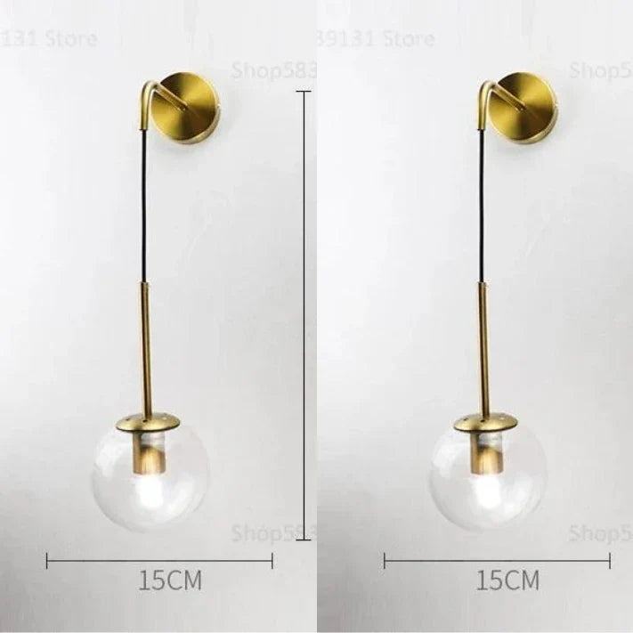 Decorbites™ Glas-Kugel-LED-Wandleuchte für Schlafzimmerdekoration und Wohnzimmerarmaturen