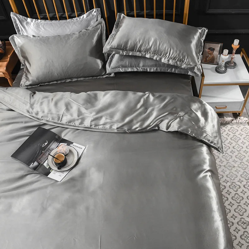 Decorbites™ Ice Rayon Satin Bettwäsche-Set: Kühlend, weich, sommerlicher Komfort für Einzel- bis Doppelbett