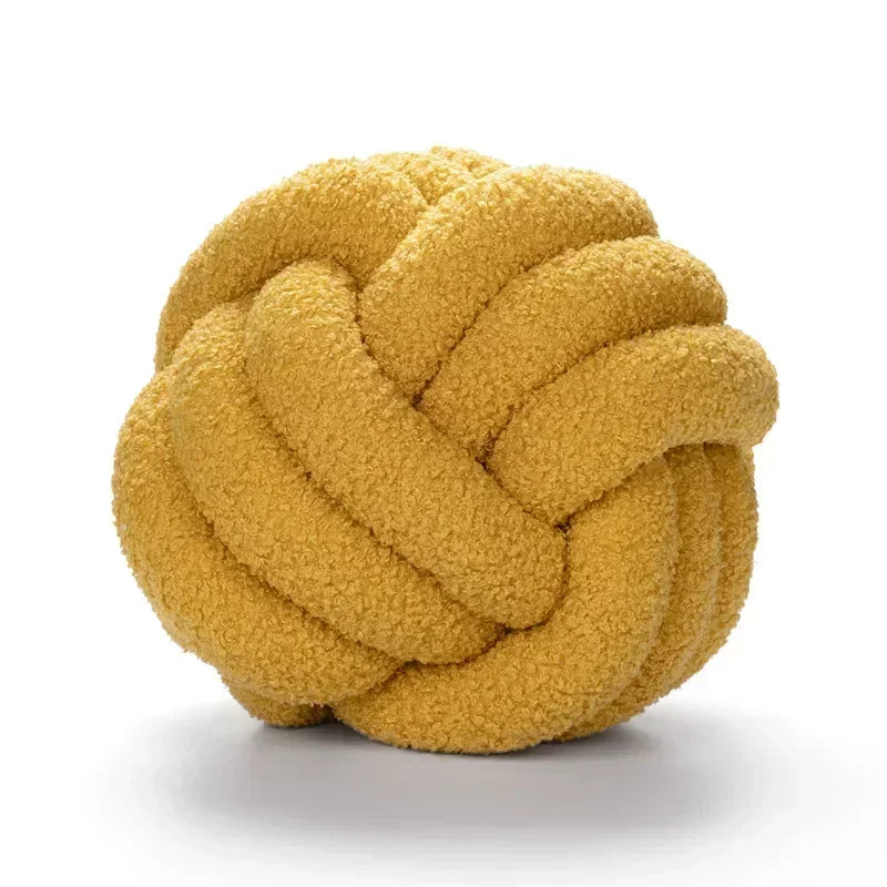 Decorbites™ Lamm-Fleece-Sofabettkissen, hochwertige verknotete Ballkissen für elegante Wohnzimmerdekoration