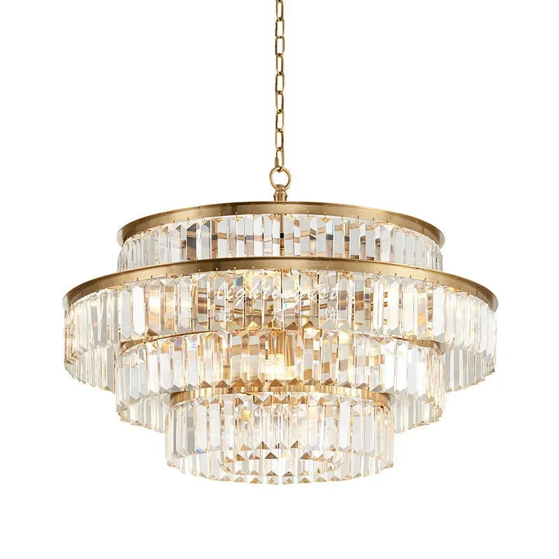 Decorbites™ Goldener Kristall-Leuchter-Hängelampe für luxuriöses Wohnzimmer, Esszimmer, Schlafzimmer