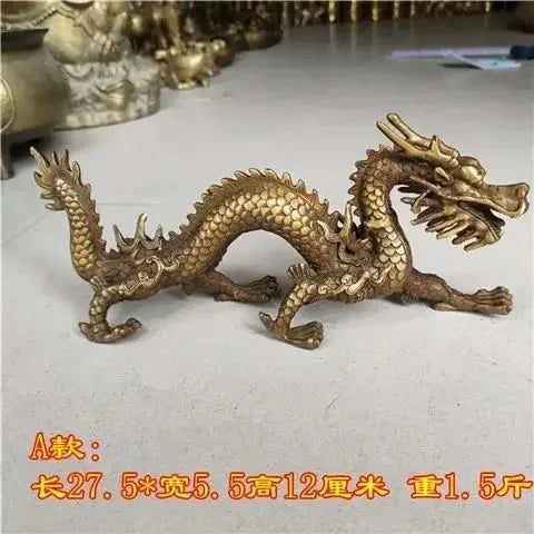 Decorbites™ Große Kupferdrachen-Ornament Feng-Shui-Handwerk-Geschenk Antik-Sammlerstück