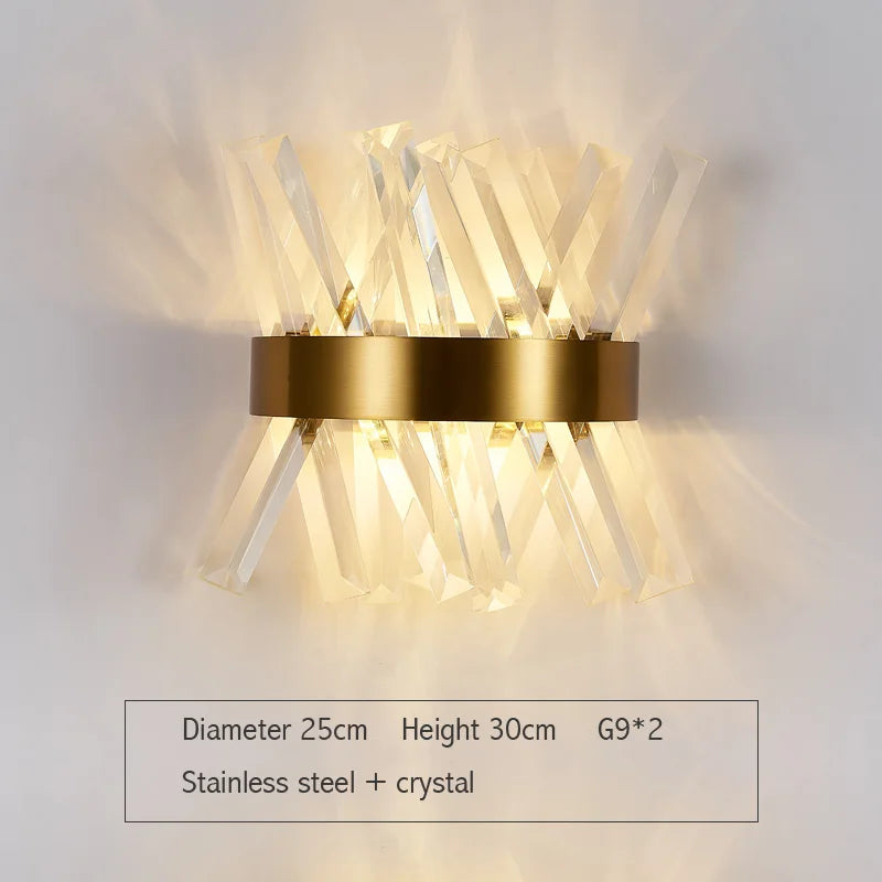 Gold Crystal LED Sconce WG610 Large Design