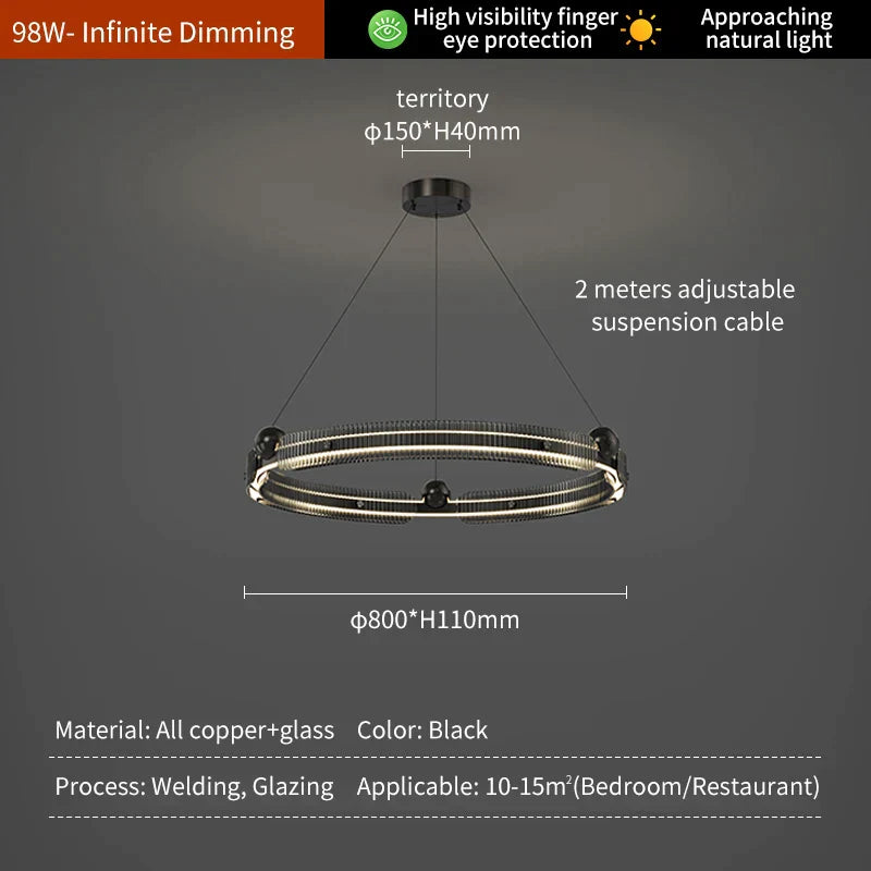 Decorbites™ Leuchtender Luxus-Kreisleuchte LED Wohnzimmer-Kronleuchter
