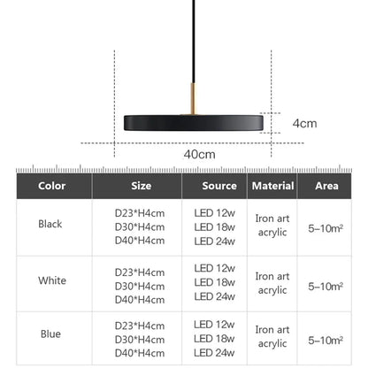 DecorBites™ LED Study Disc Pendant Light for Bedroom Living Room Office Decor