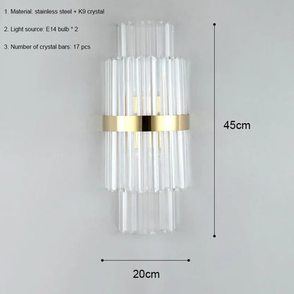 DecorBites™ Crystal LED Wall Lamp Modern Luxury Light Gold Sconces for Living Room Bedroom