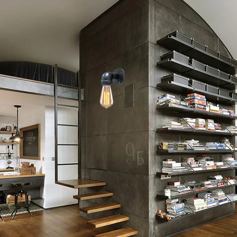 Decorbites™ Industrielle Eisenrohr-Wandleuchte für Schlafzimmer, Café und Restaurant