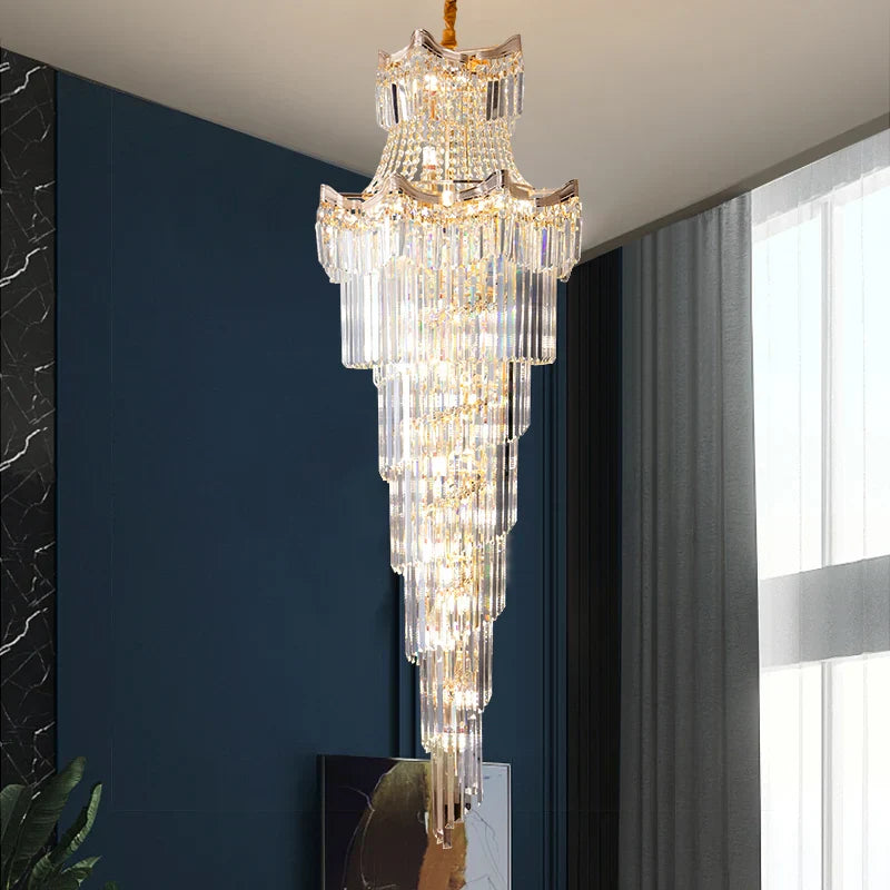 Decorbites™ Kristall-Duplex-Kronleuchter: Luxus-Leuchte & Treppenlampe für Loft-Wohnung & Villa
