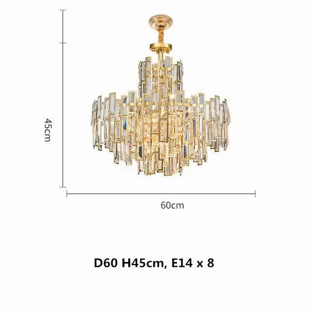 Decorbites™ Gold-Stahl-Kristall-Hängeleuchter - Luxuriöse LED-Hängeleuchte für Esszimmer