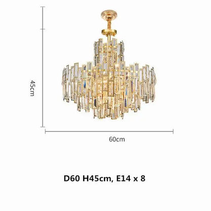 Decorbites™ Gold-Stahl-Kristall-Hängeleuchter - Luxuriöse LED-Hängeleuchte für Esszimmer