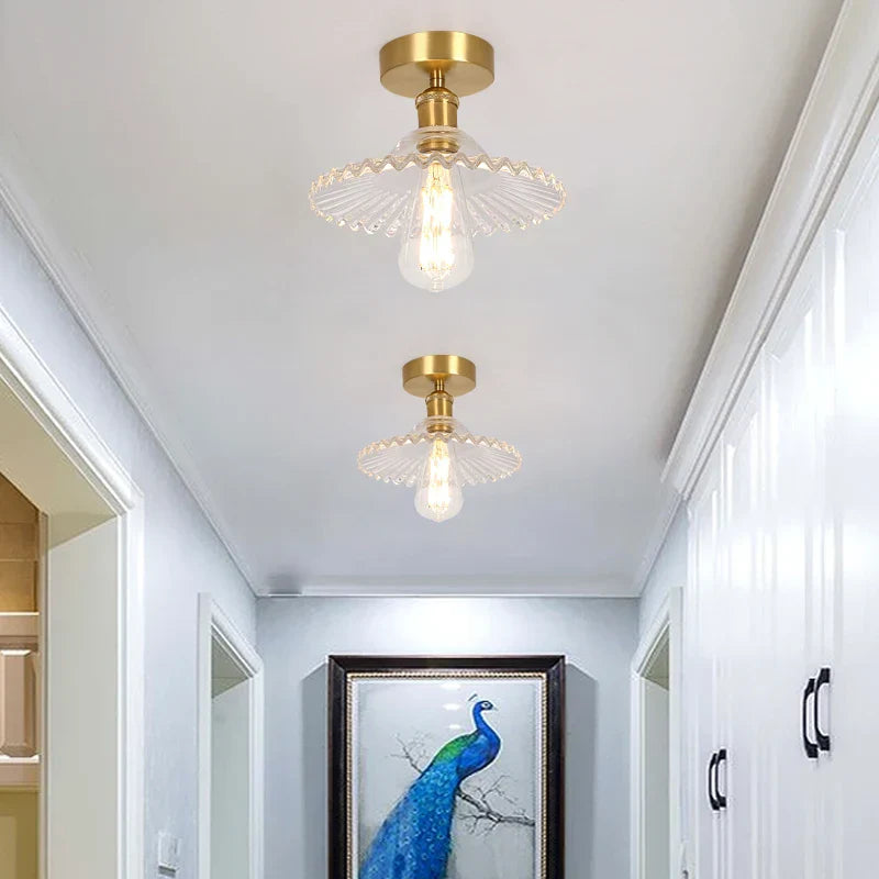 Decorbites™ Grünes Glas Kupfer Deckenleuchte Balkon Küche Moderne LED Lampe