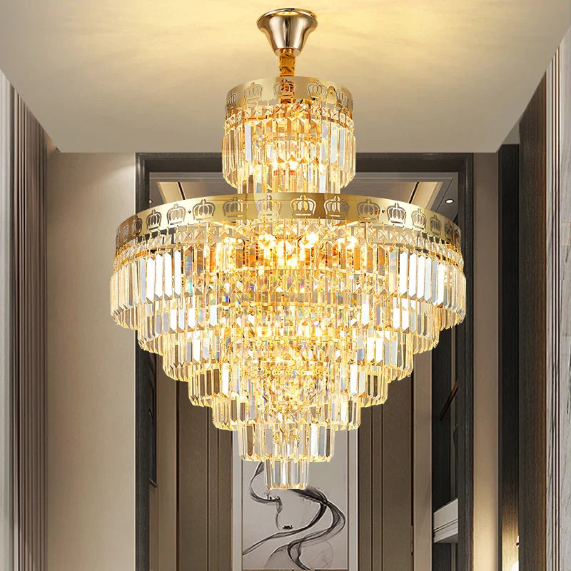 Decorbites™ Kristall-Duplex-Kronleuchter für luxuriöse hohle Wohnzimmer-Dekoration