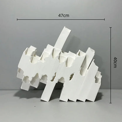 DecorBites™ Geometric Ceramics Flower Arrangement Sculpture Square Pipe Irregular Decor