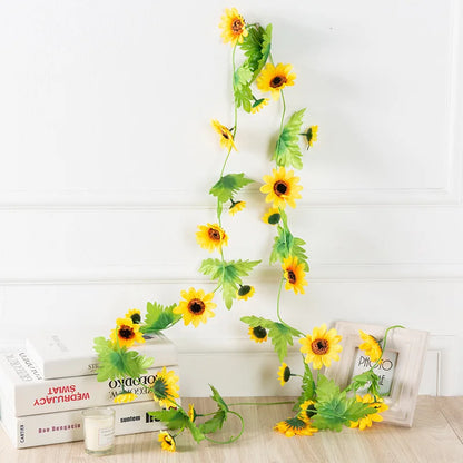 DecorBites™ 250cm Rose Flowers Vine Garland Autumn Cane Backdrop Decor