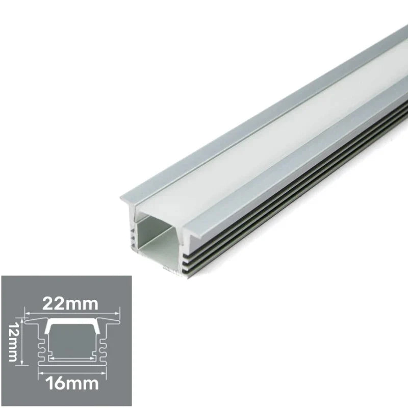 Decorbites™ LED Aluminium-Profil Einbauprofil U/YW-Form Versteckter Kanal Milchglasabdeckung Leuchtenschiene