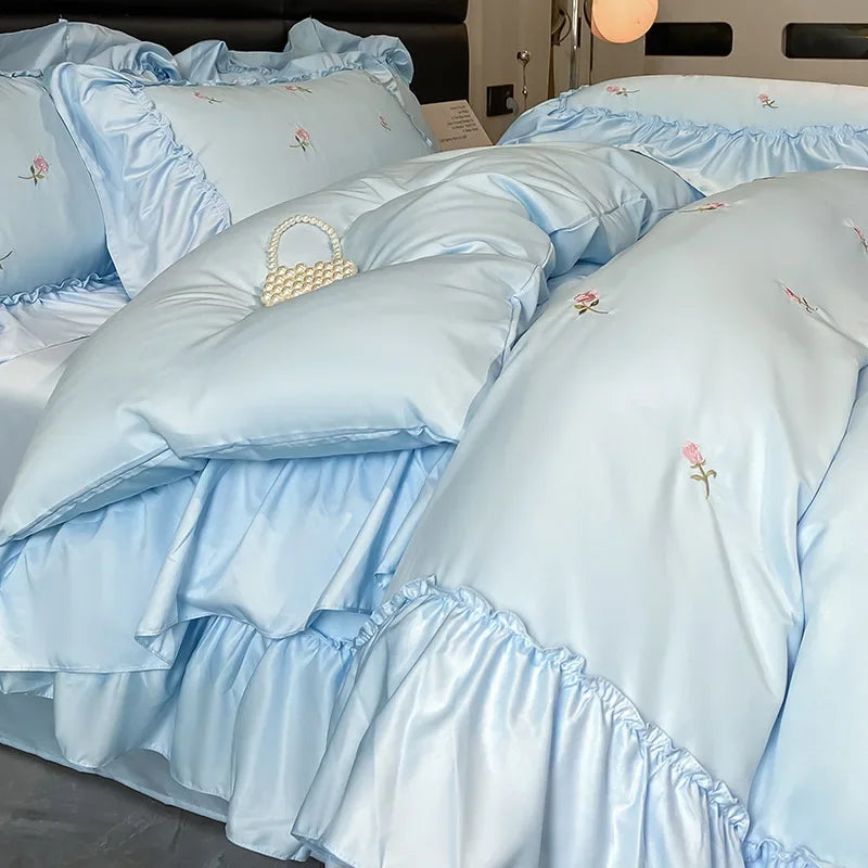 Decorbites™-Spitzenstickerei-Kühlende Bettwäsche-Set - Seidig gemütliche Bettensets