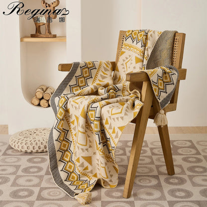 Decorbites™ Ethnische Boho-Decke – Weiche und warme Umhüllung für Frühlings-Picknicks, Camping und Heimdekoration