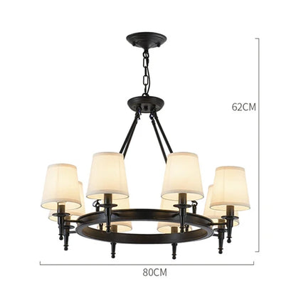 DecorBites™ Country Retro Chandelier Fabric Lampshade Ceiling Pendant Light for Home Indoor Decor