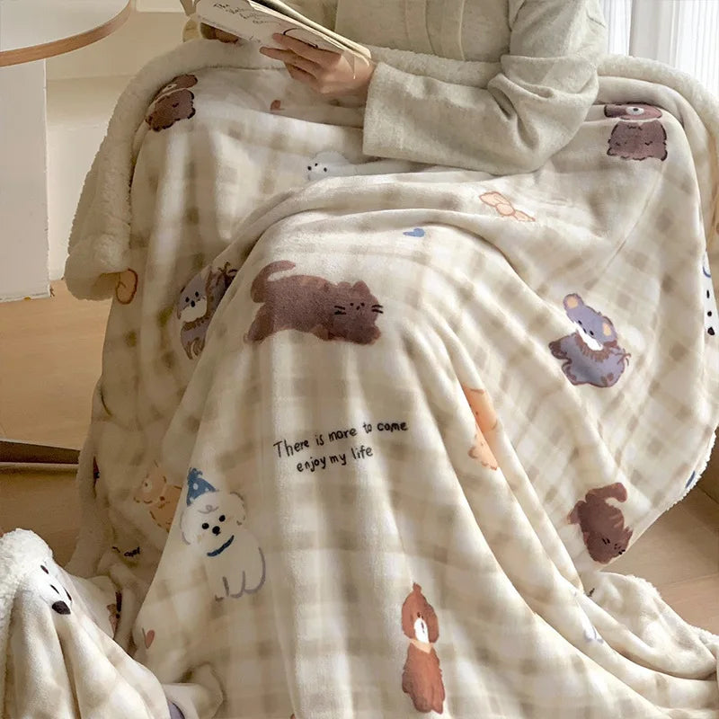 Cartoon Plush Sofa Blanket
