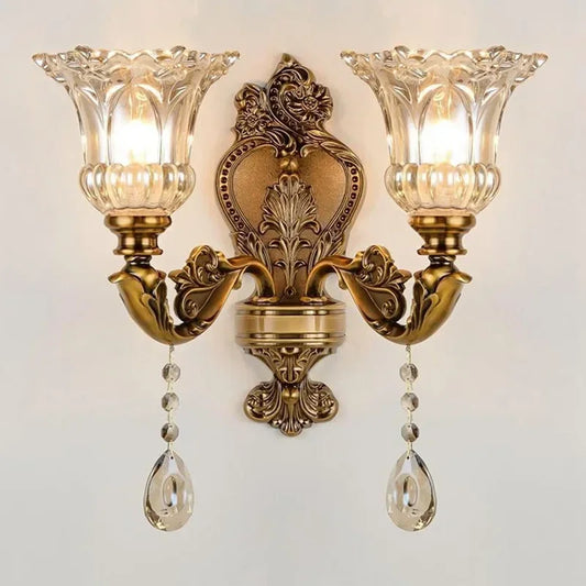 Decorbites™ Kristallglas Doppeltköpfige Wandlampe - Europäischer Retro-Stil
