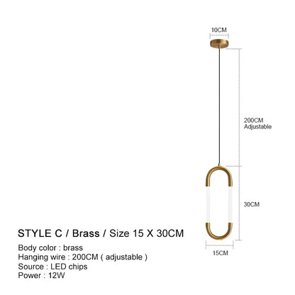 Nordic Gold Linear LED Pendant Light